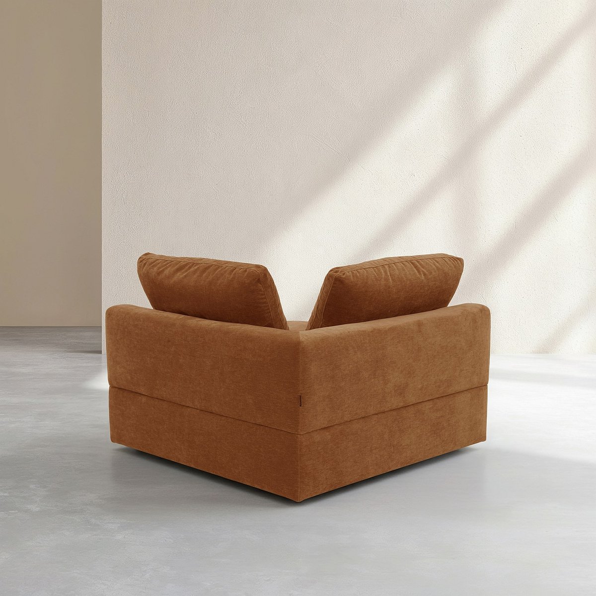 Module d'angle en tissu AMERIA marron, HABITAT