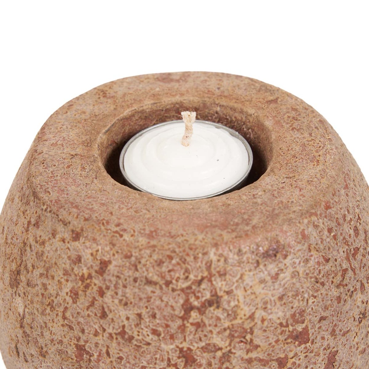Bougeoir en terre cuite CAVESTONE brun, BAZAR BIZAR