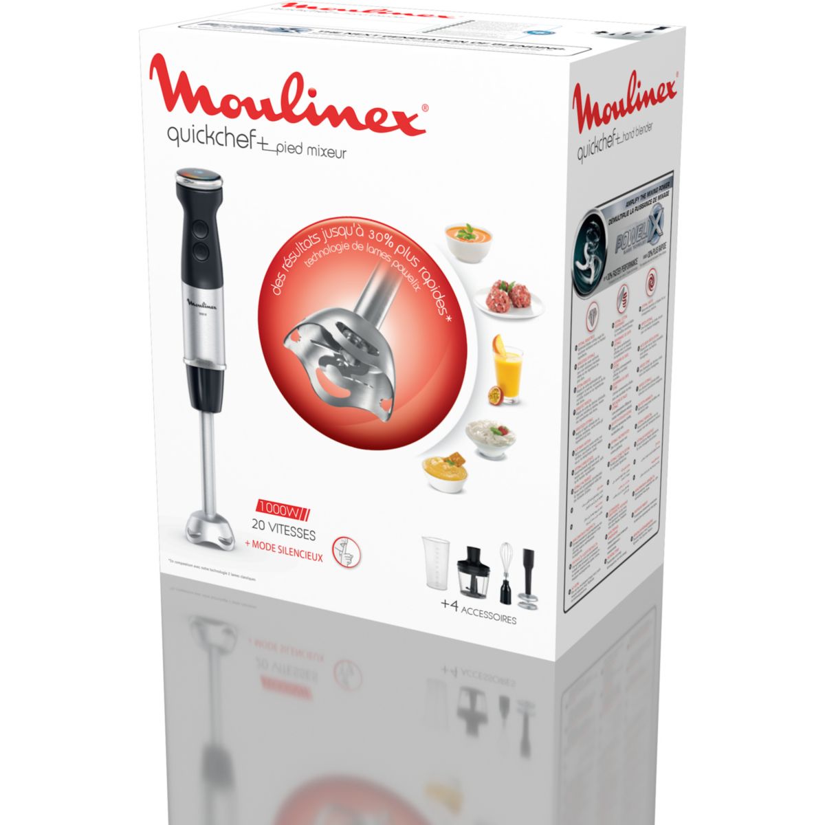Mixeur DD674810 Quickchef + couleur unique, MOULINEX