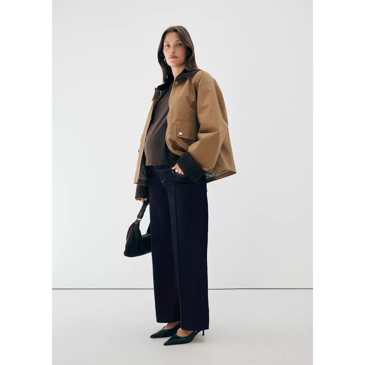 Jean large de grossesse bleu, MANGO