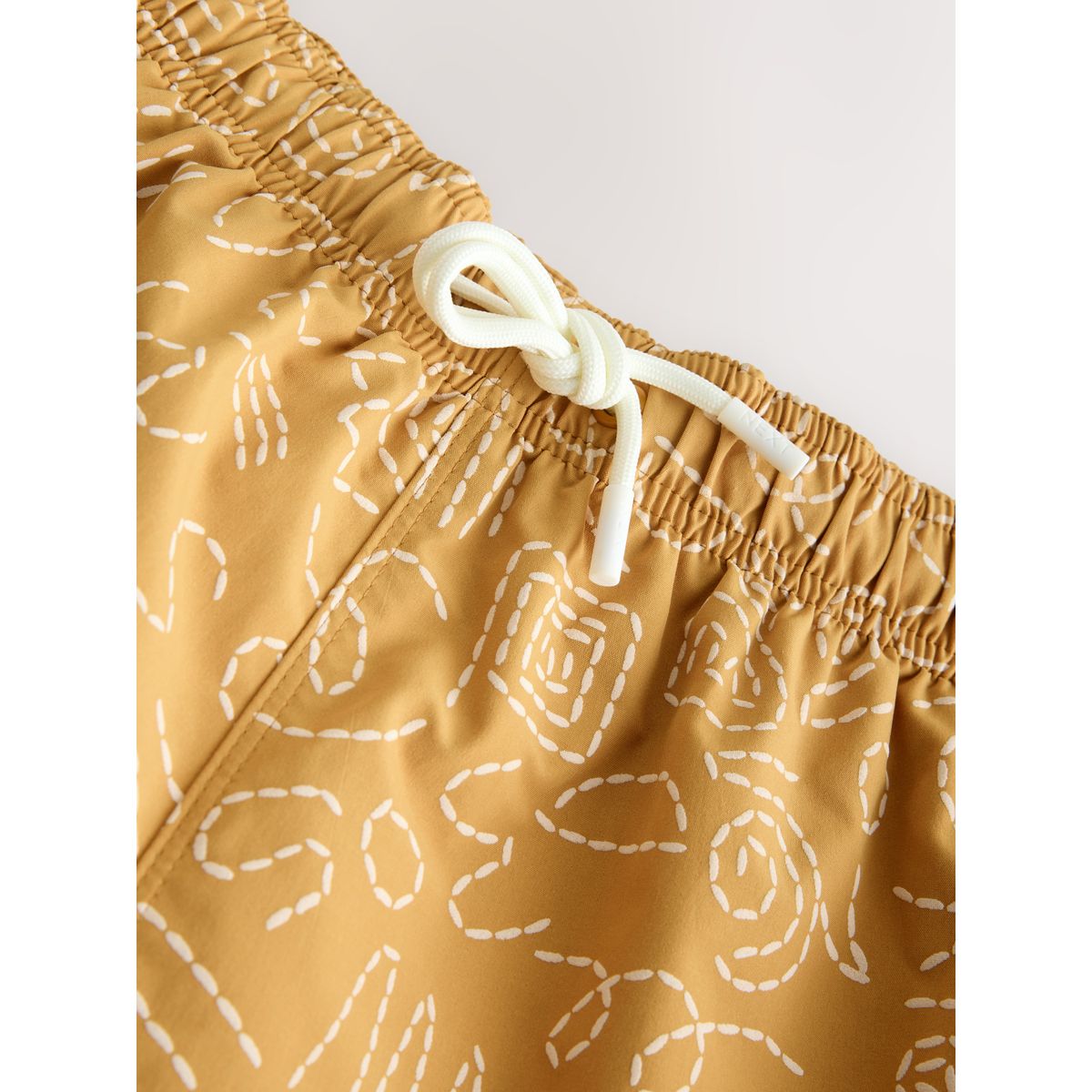 Short de bain 5 po à imprimé bouffant texturé jaune, NEXT