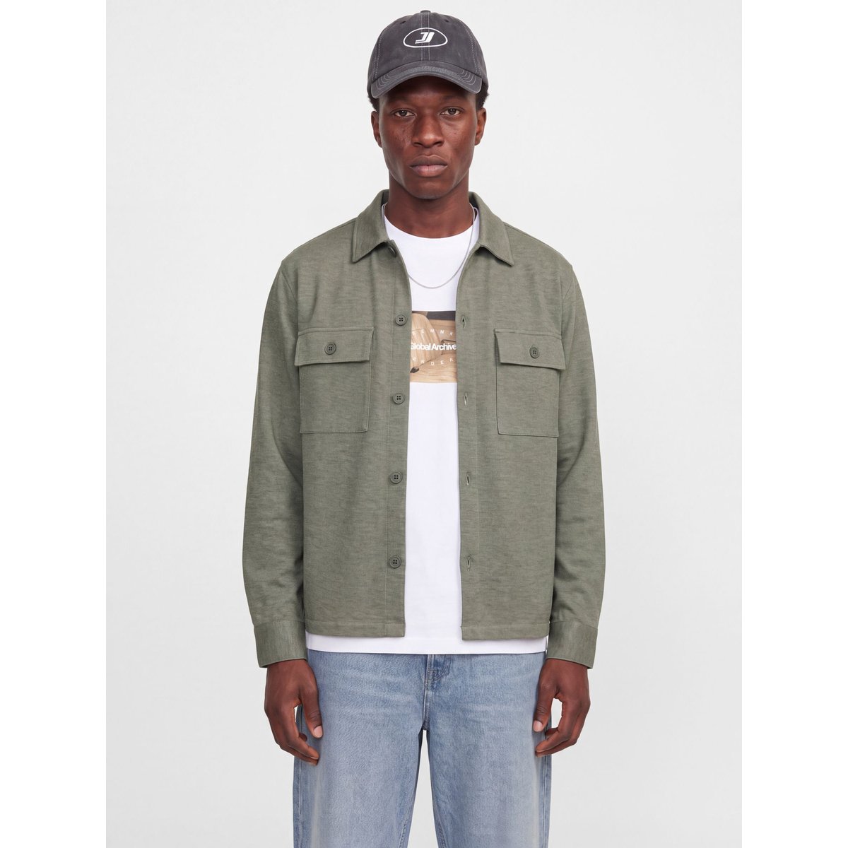 Surchemise marron - dusty olive 1, JACK & JONES