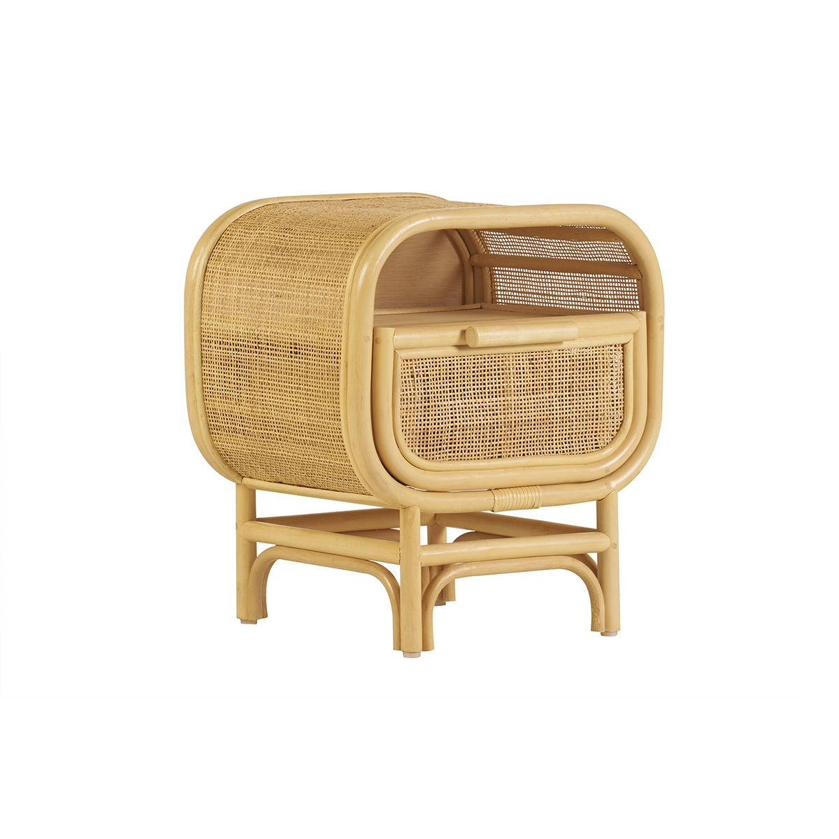 Tables de chevet avec tiroir en rotin (lot de 2) LUWAK naturel, MILIBOO
