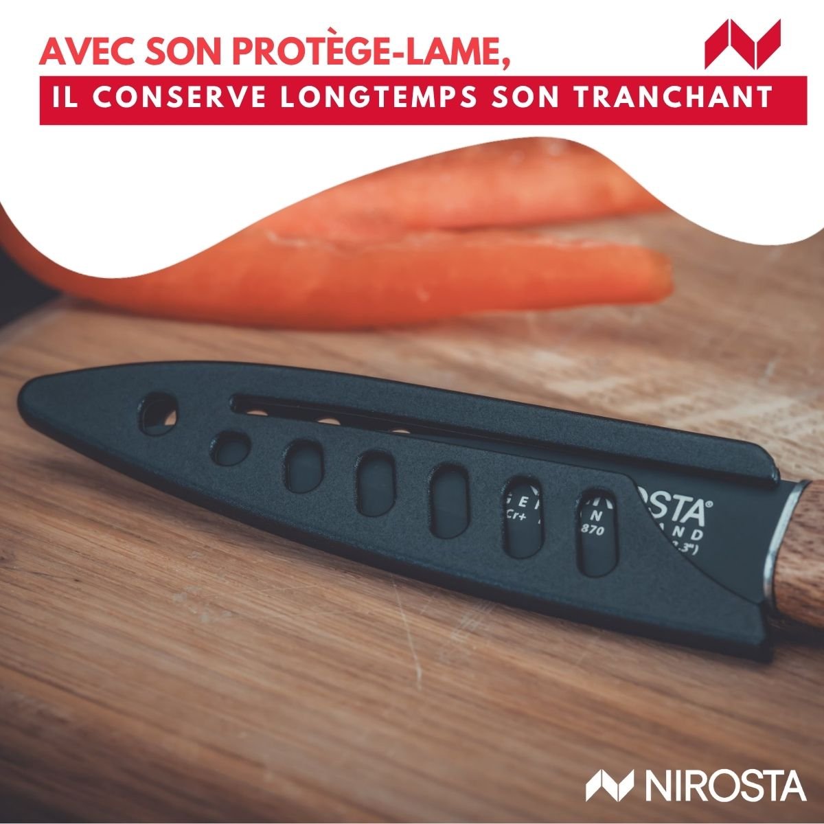 Couteau à légumes 19,5 cm FLOW bois,noir, NIROSTA