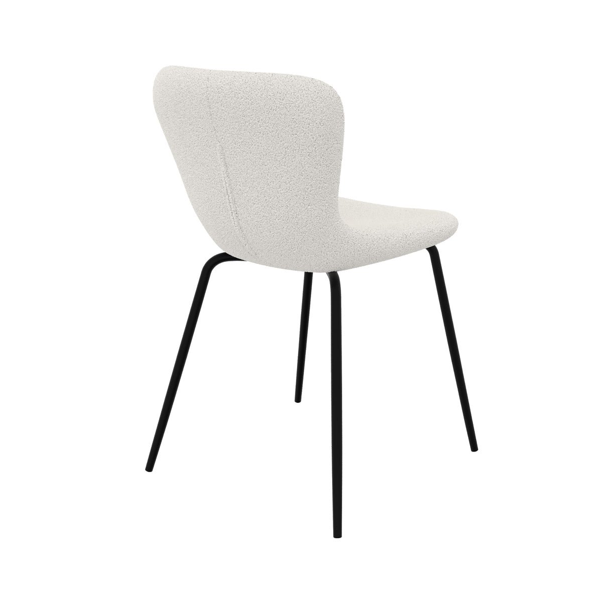 Lot de 2 chaises et pieds en métal - KOKO blanc, pieds noirs, MAISON PAVANE