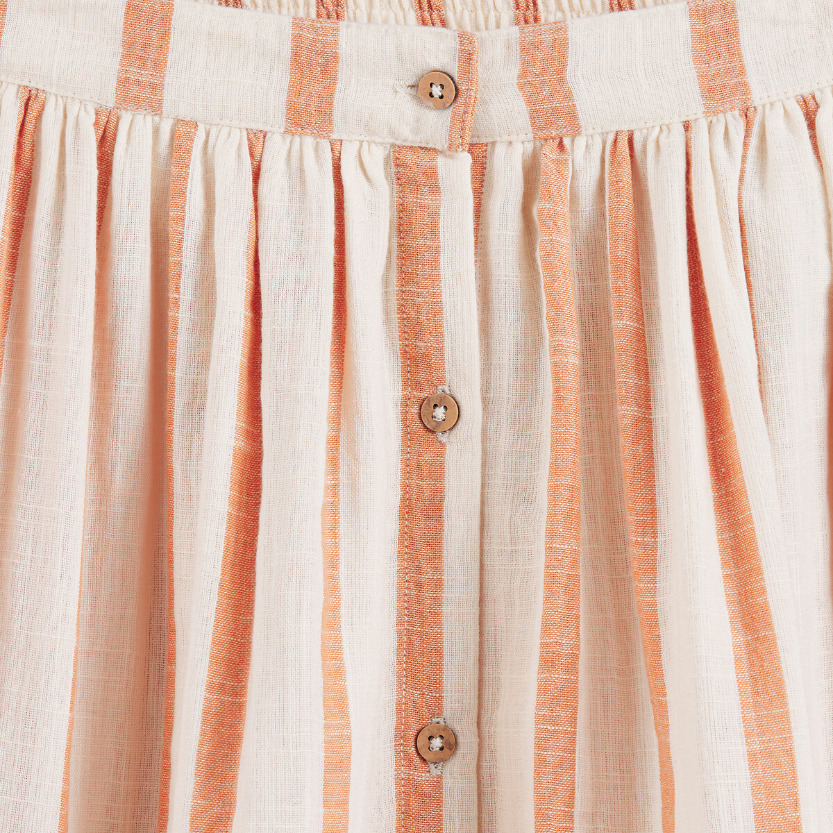 Striped Maxi Skirt with Button Fastening orange/ecru striped, LA REDOUTE COLLECTIONS