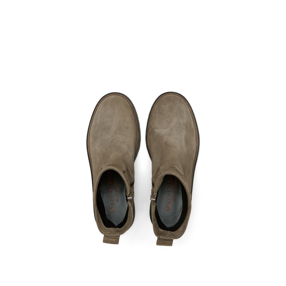 Bottes modèle Birte en cuir velours souple marron clair, MARC O'POLO