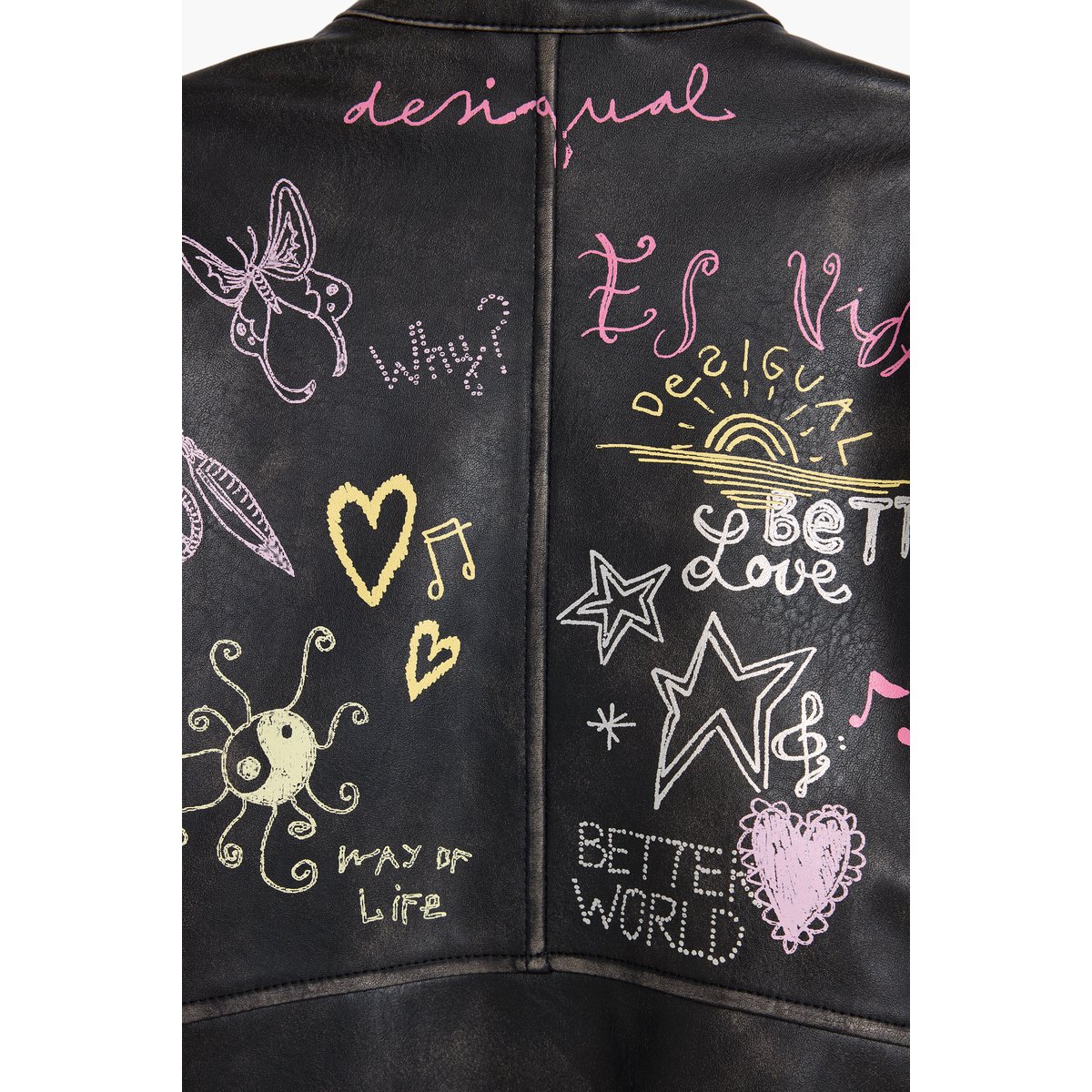 Blouson effet cuir noir, DESIGUAL