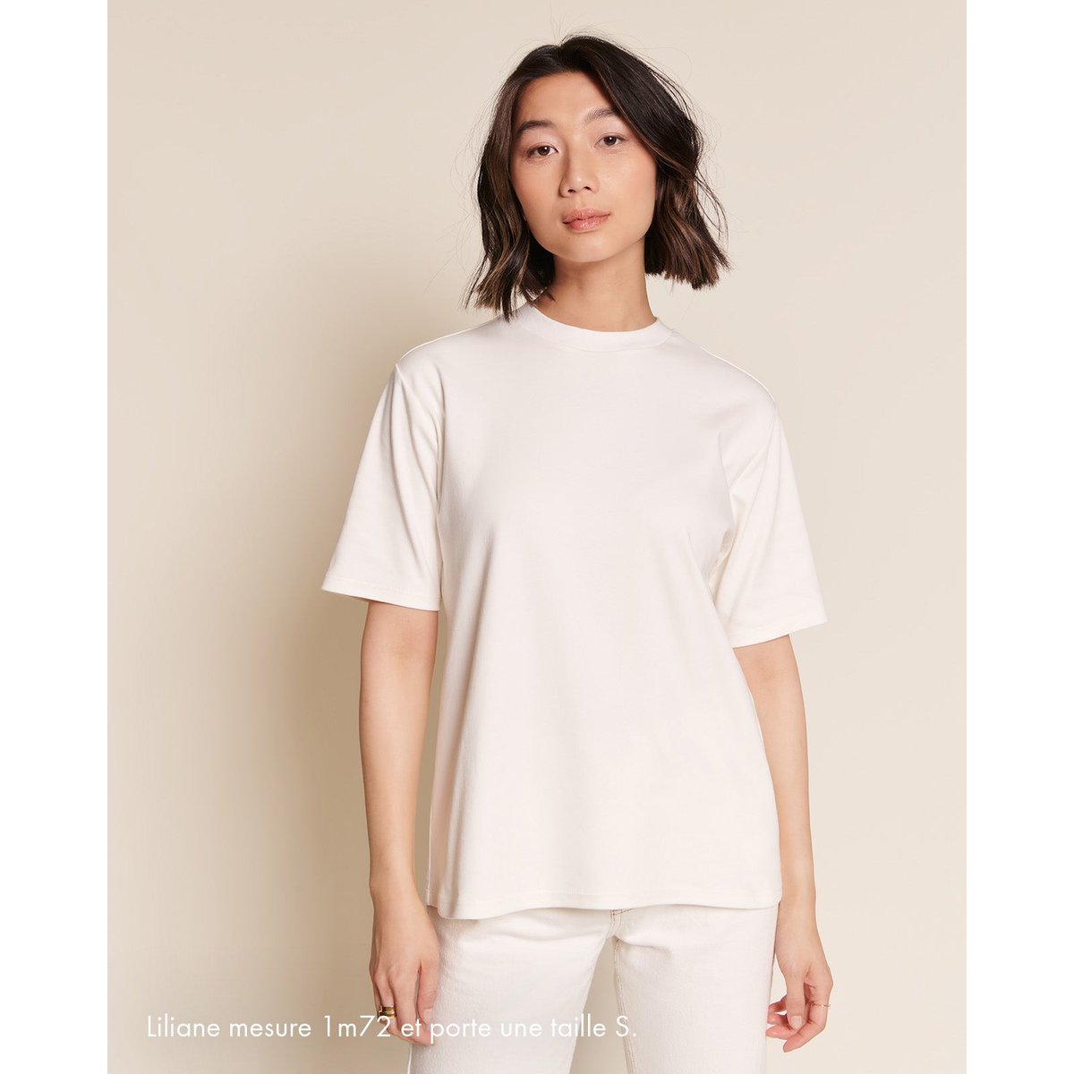 T-shirt en coton bio, ESSENTIELS blanc - ivoire, EMOI EMOI