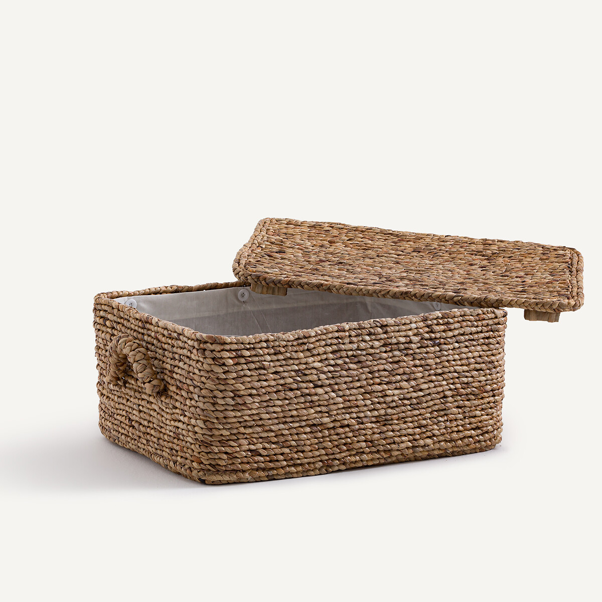 Cesta rectangular tejida en jacinto de agua, LIAN natural, AM.PM