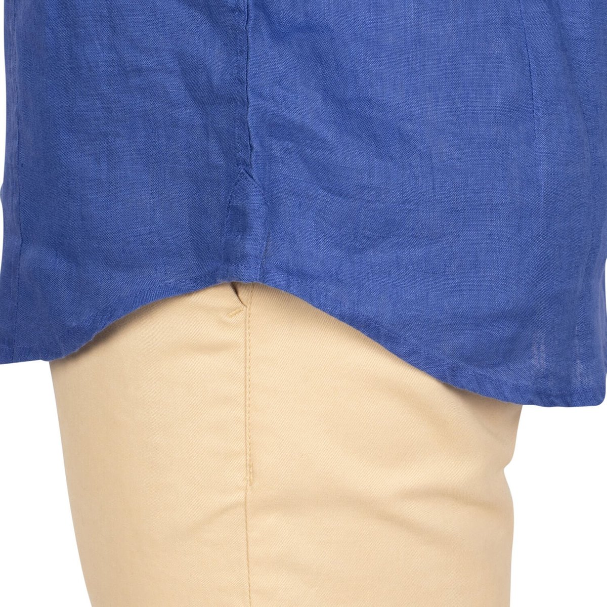 Chemise en lin manches courtes indigo, SHILTON
