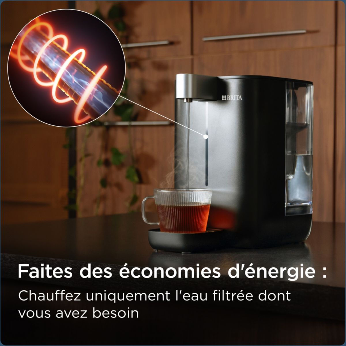 Fontaine à eau CUBE (4.0 L) technologie UV-C & filtre à eau MAXTRA PRO Expert anti-tartre couleur unique, BRITA