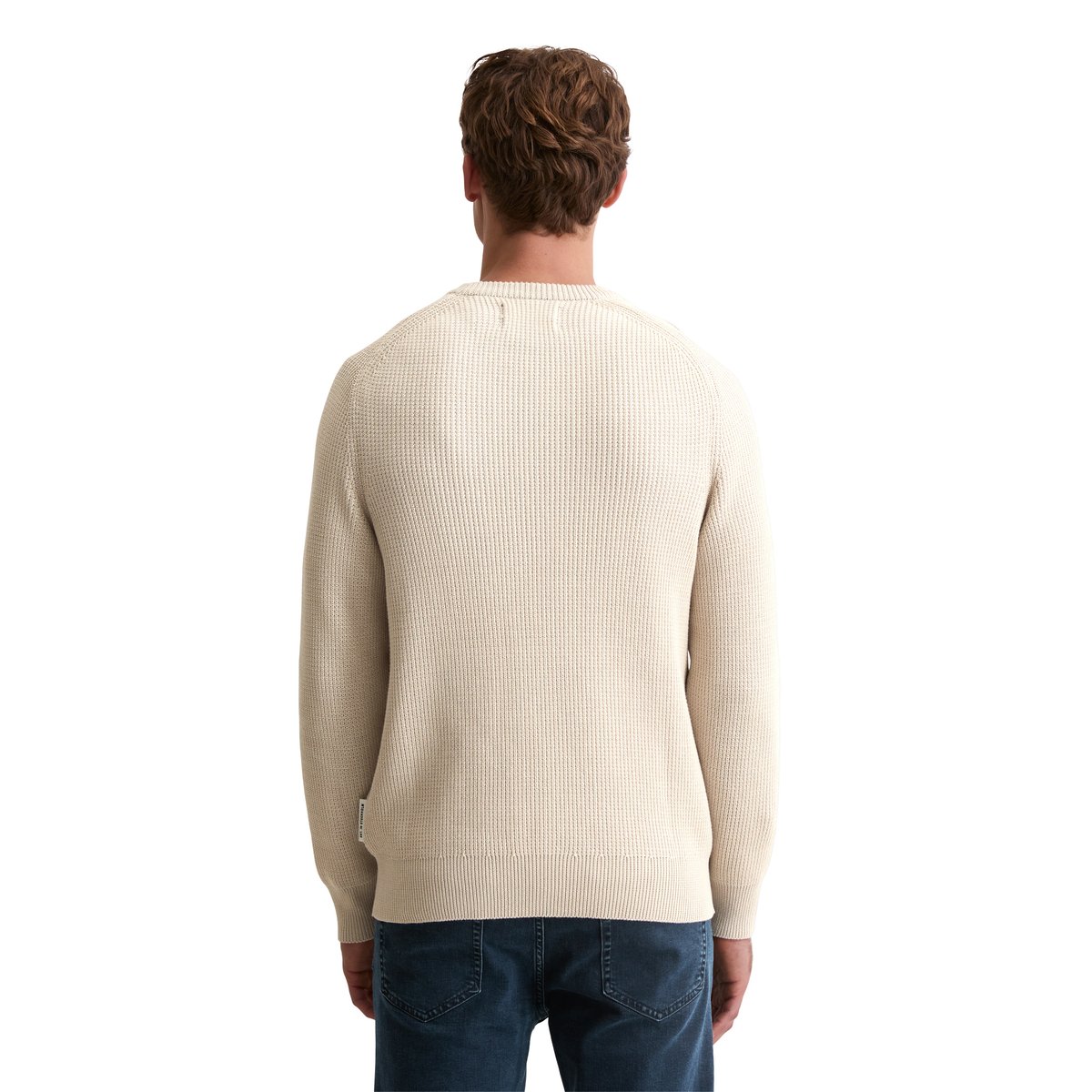 Pull-over regular en coton bio beige, MARC O'POLO
