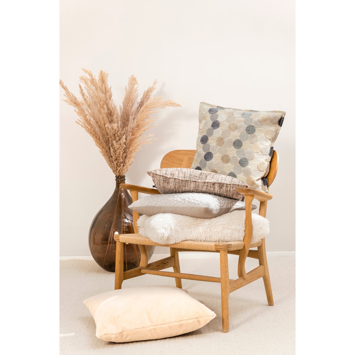 Housse de coussin effet 3D motif panthère COSMO beige, MAGMA HEIMTEX