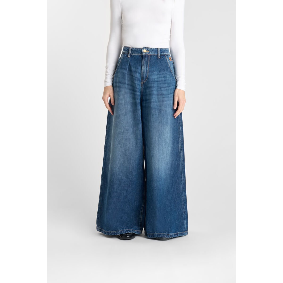 Jeans loose, large LOUVY, longueur 34 blue, LE TEMPS DES CERISES
