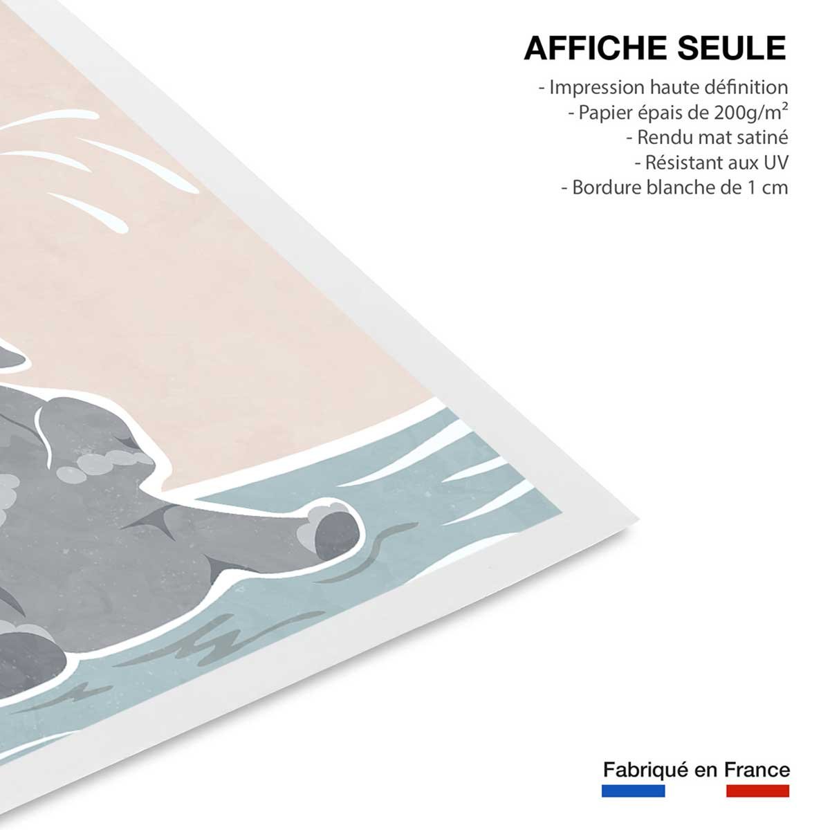 Affiche enfant scandi elephant affiche seule, HEXOA