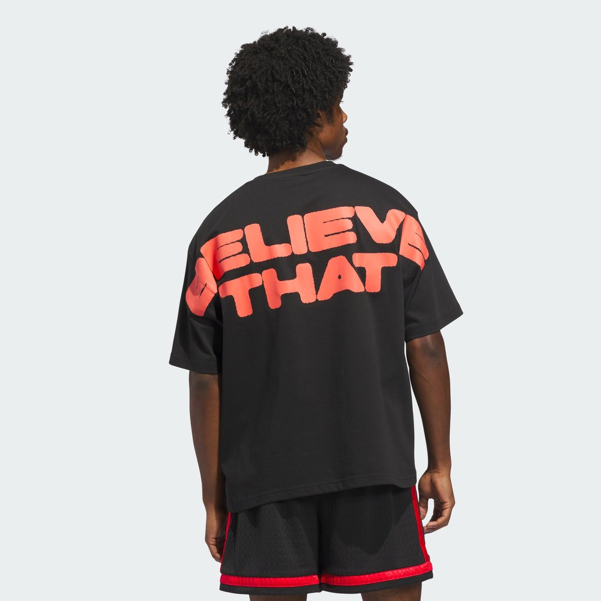 T-Shirt Anthony Edwards Believe That T-Shirt Anthony Edwards Believe That black / solar red, adidas Performance