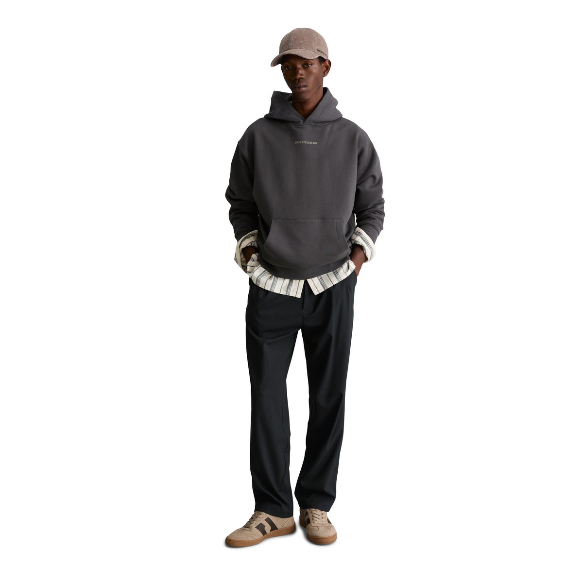 Sweat à capuche ample en pur coton biologique gris, MARC O’POLO DENIM