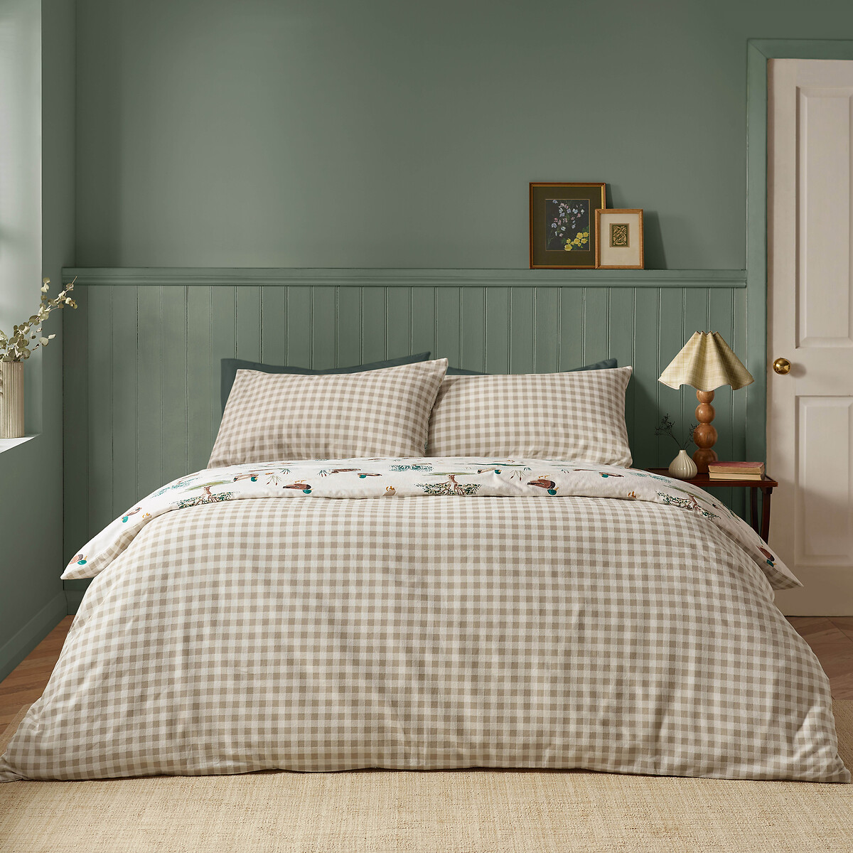 Brushed Mallards Cotton Reversible Duvet Cover Set cream, CATHERINE LANSFIELD