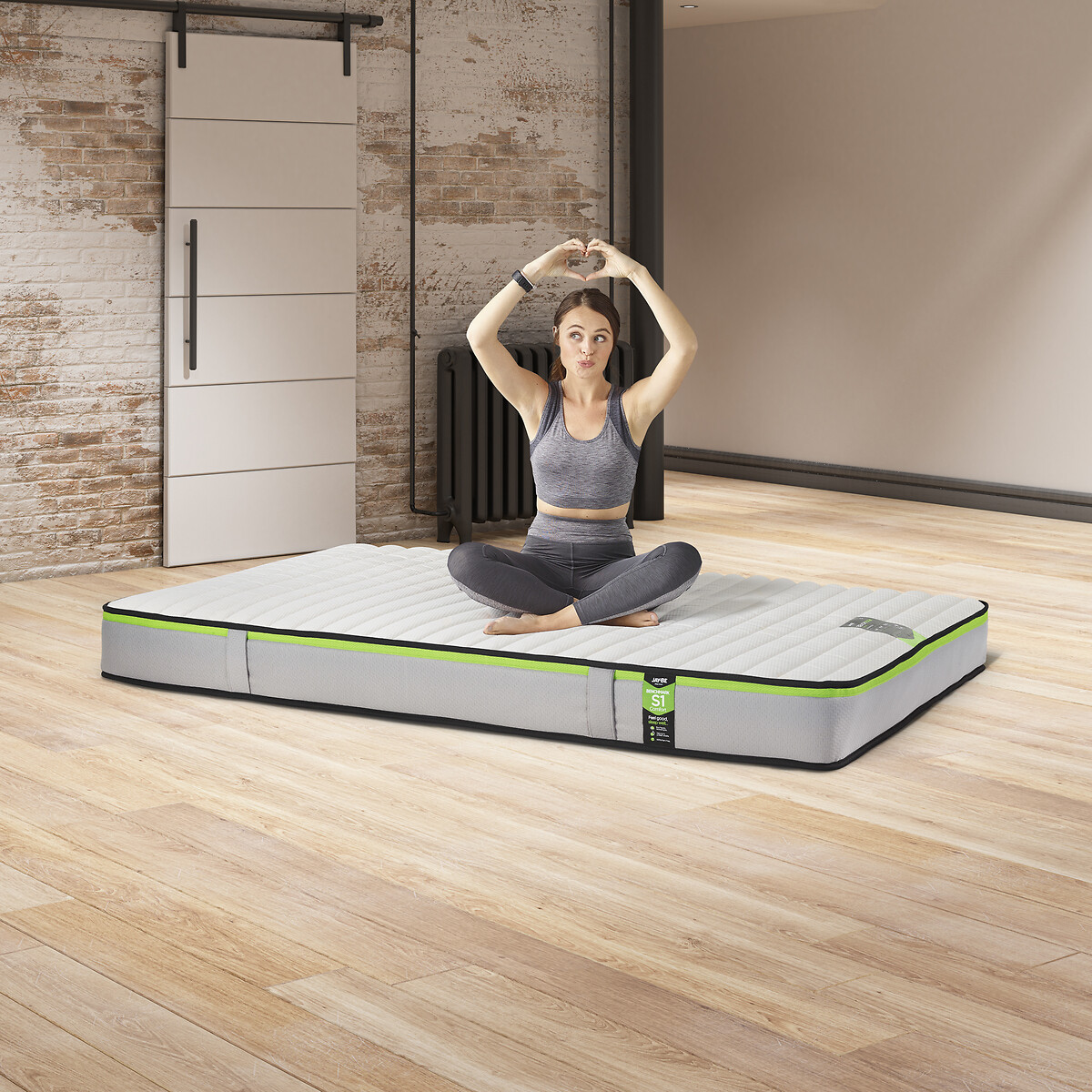 Jay-Be® Benchmark S1 Comfort Eco-Friendly Mattress grey/green, JAY-BE
