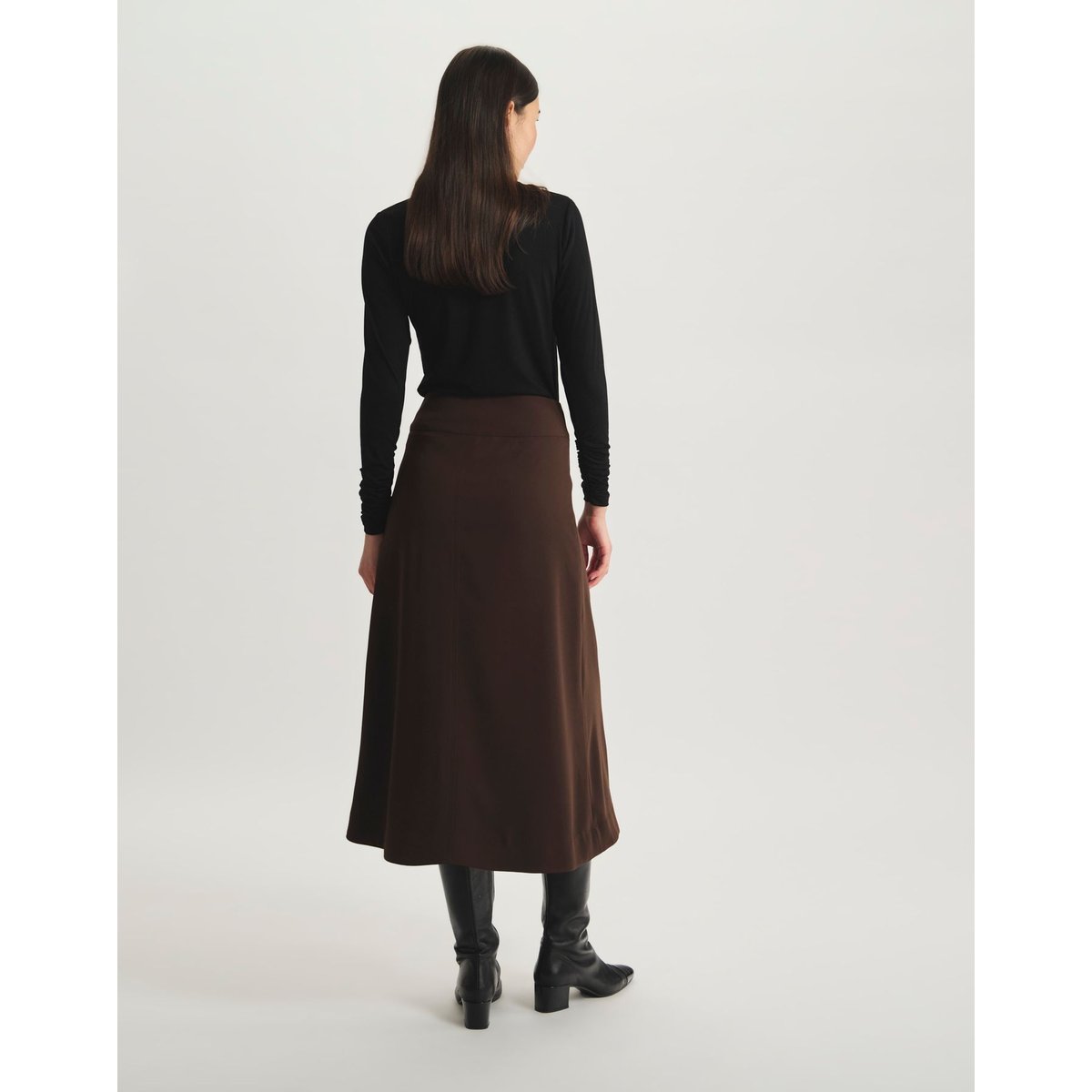 Jupe Tales fluide marron, INES DE LA FRESSANGE PARIS