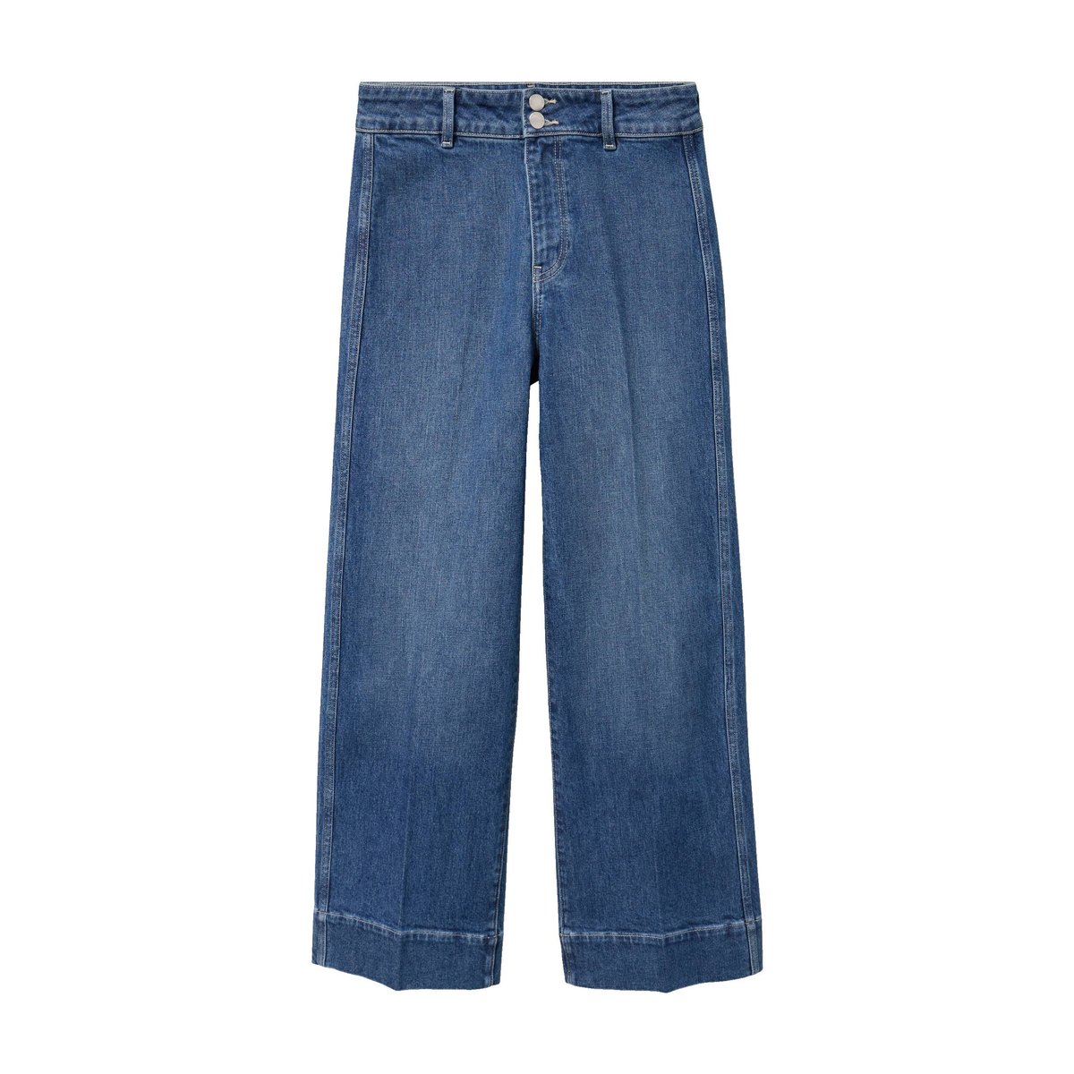 Jean wide leg taille haute denim double stone, CACHE CACHE