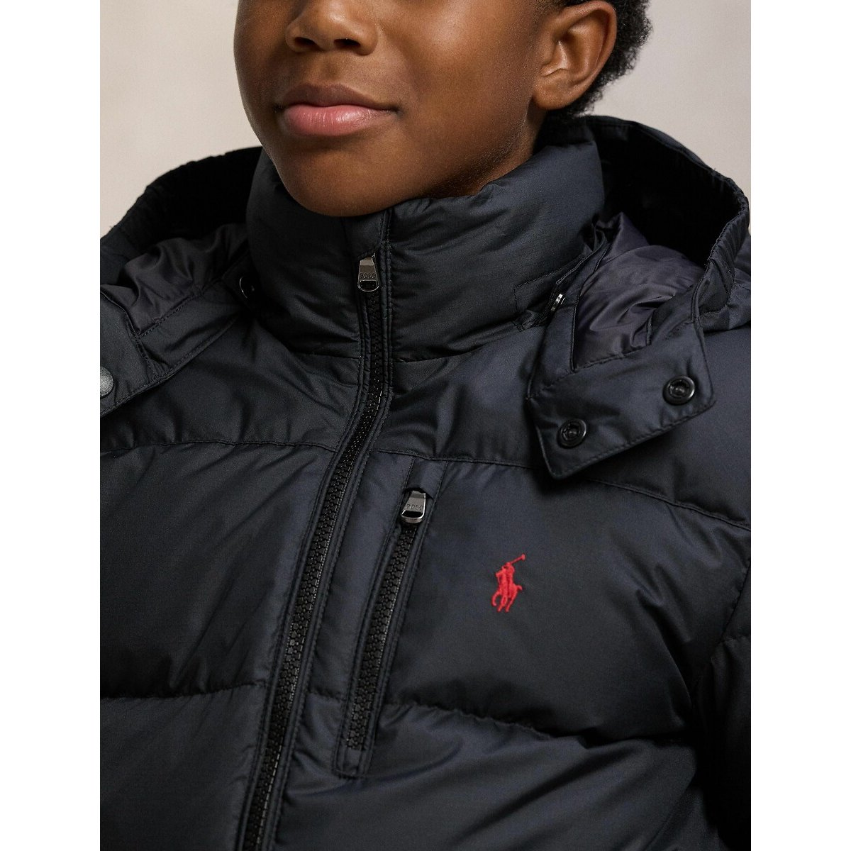 Doudoune à capuche noir, POLO RALPH LAUREN