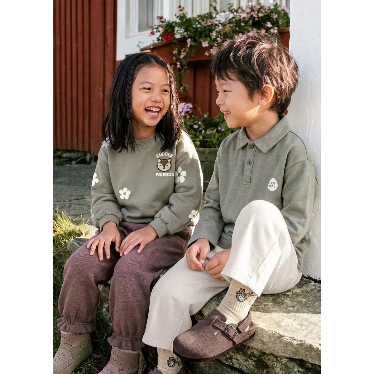 Sweat-shirt coton imprimé vert forêt, MANGO BABY