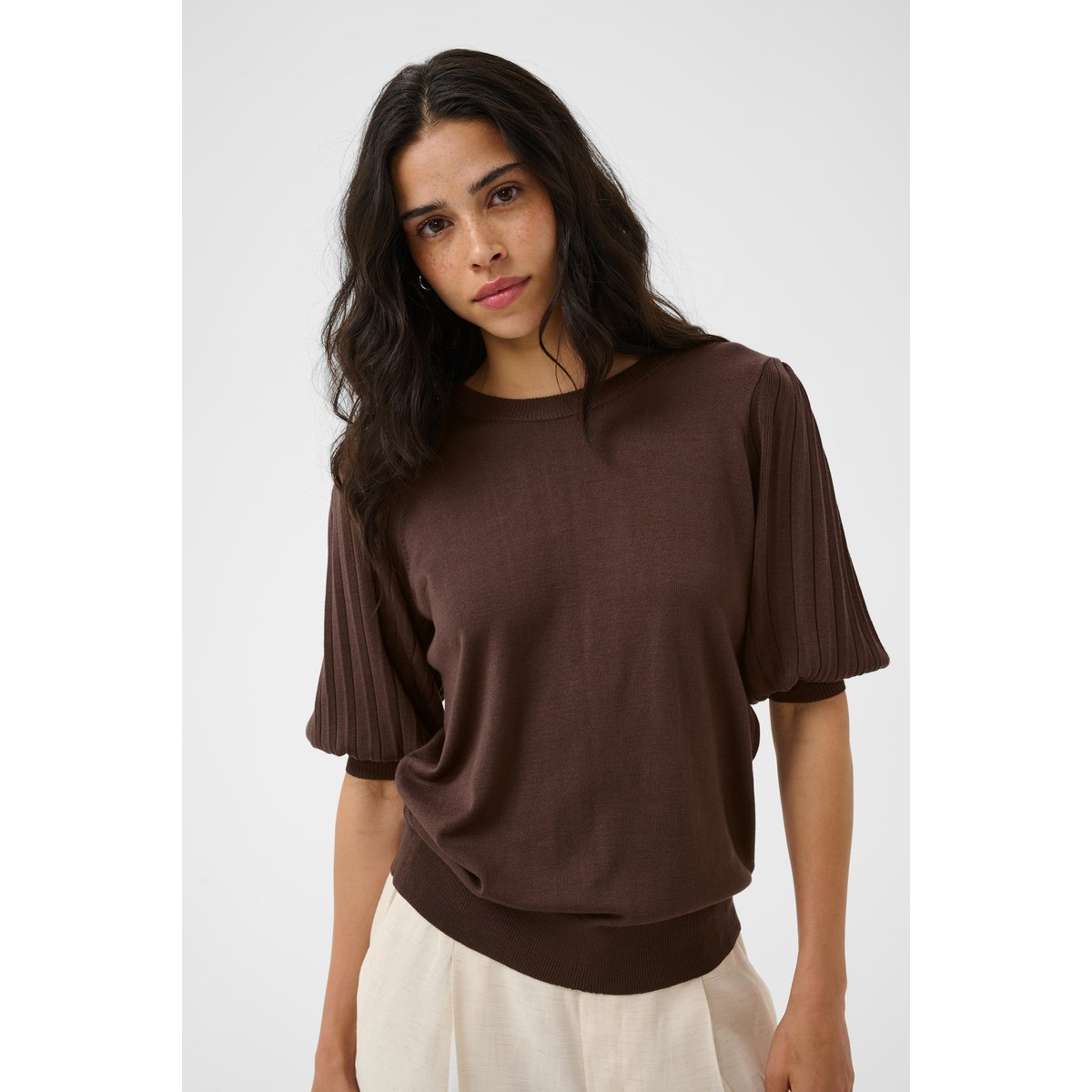 Pullover tricoté marron chocolate brown, KAFFE