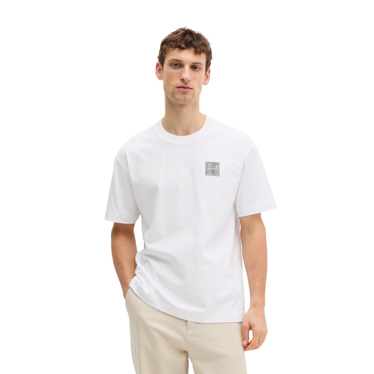 T-shirt relaxed avec impression dans le dos blanc, MARC O'POLO