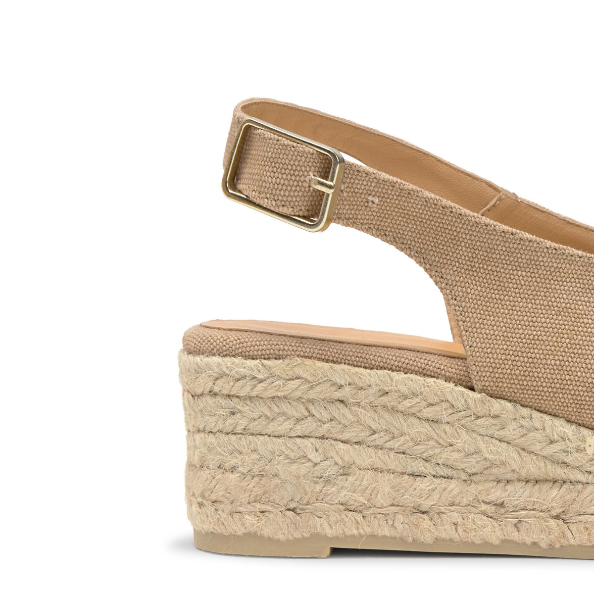 Espadrilles compensées à bout carré ouvert DOSALIA PLATFORM sable, CASTANER
