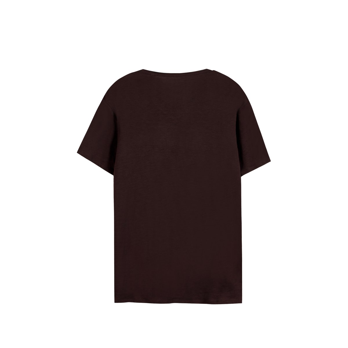 Tee-shirt col V L'Essentiel marron chocolat, IKKS