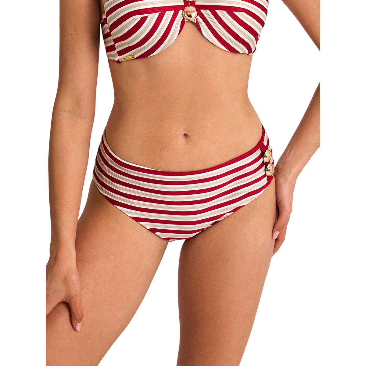Bas maillot slip de bain taille haute SAILOR rouge, SELMARK MARE