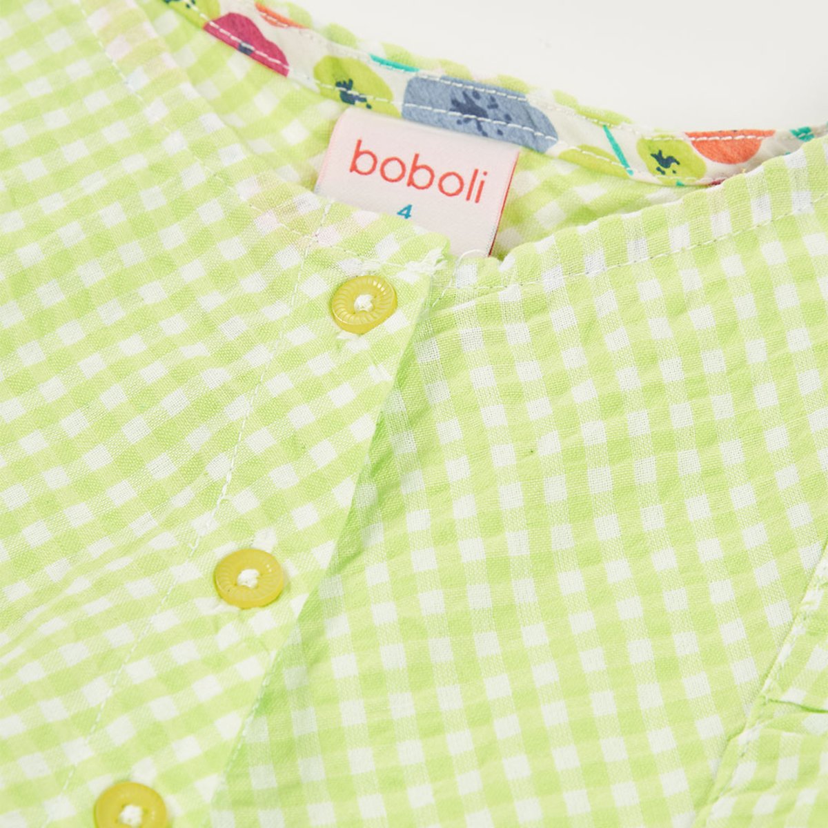 Robe en popeline à carreaux multicolore, BOBOLI