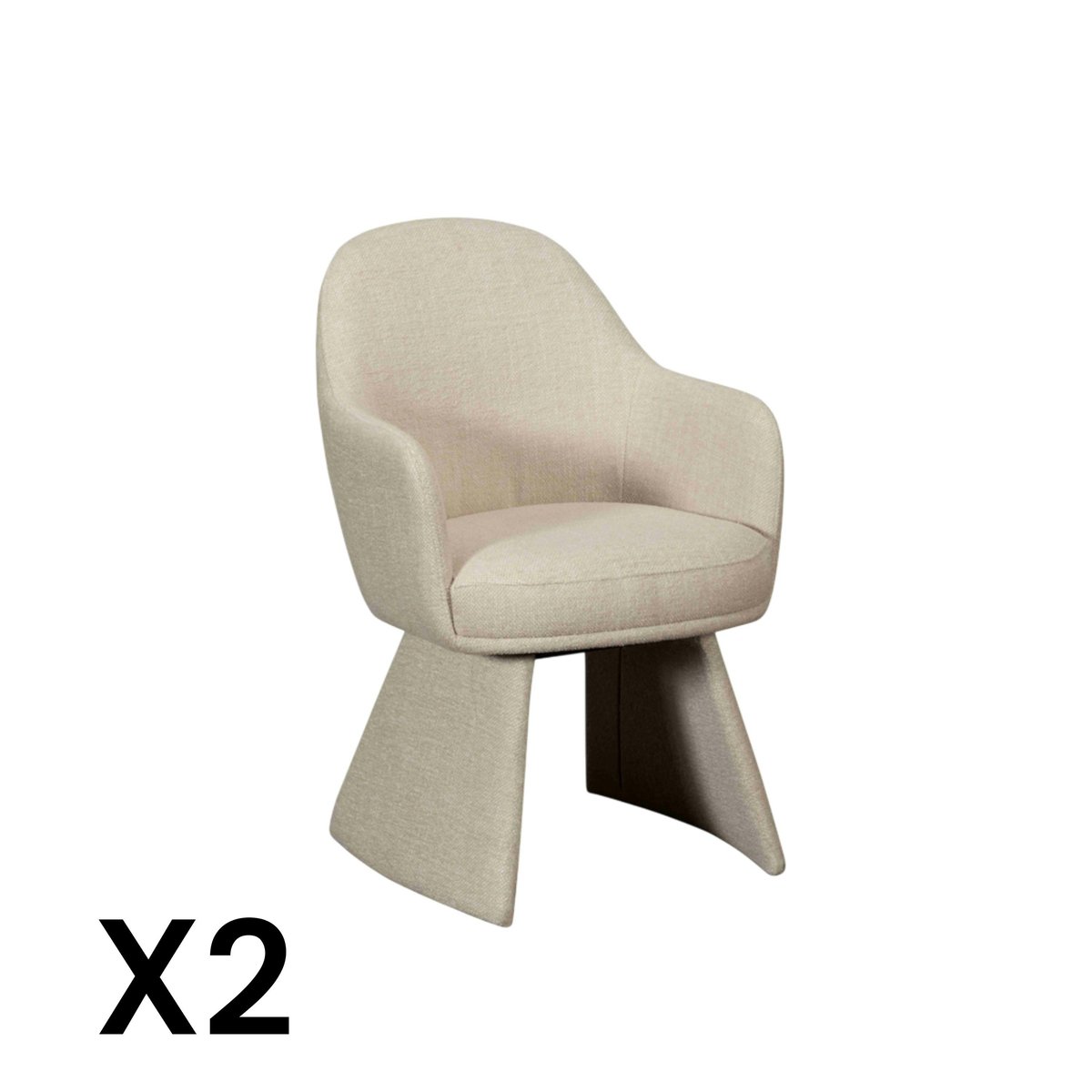 Fauteuil de table beige à assise rembourrée (lot de 2) TREVI beige, PIER IMPORT