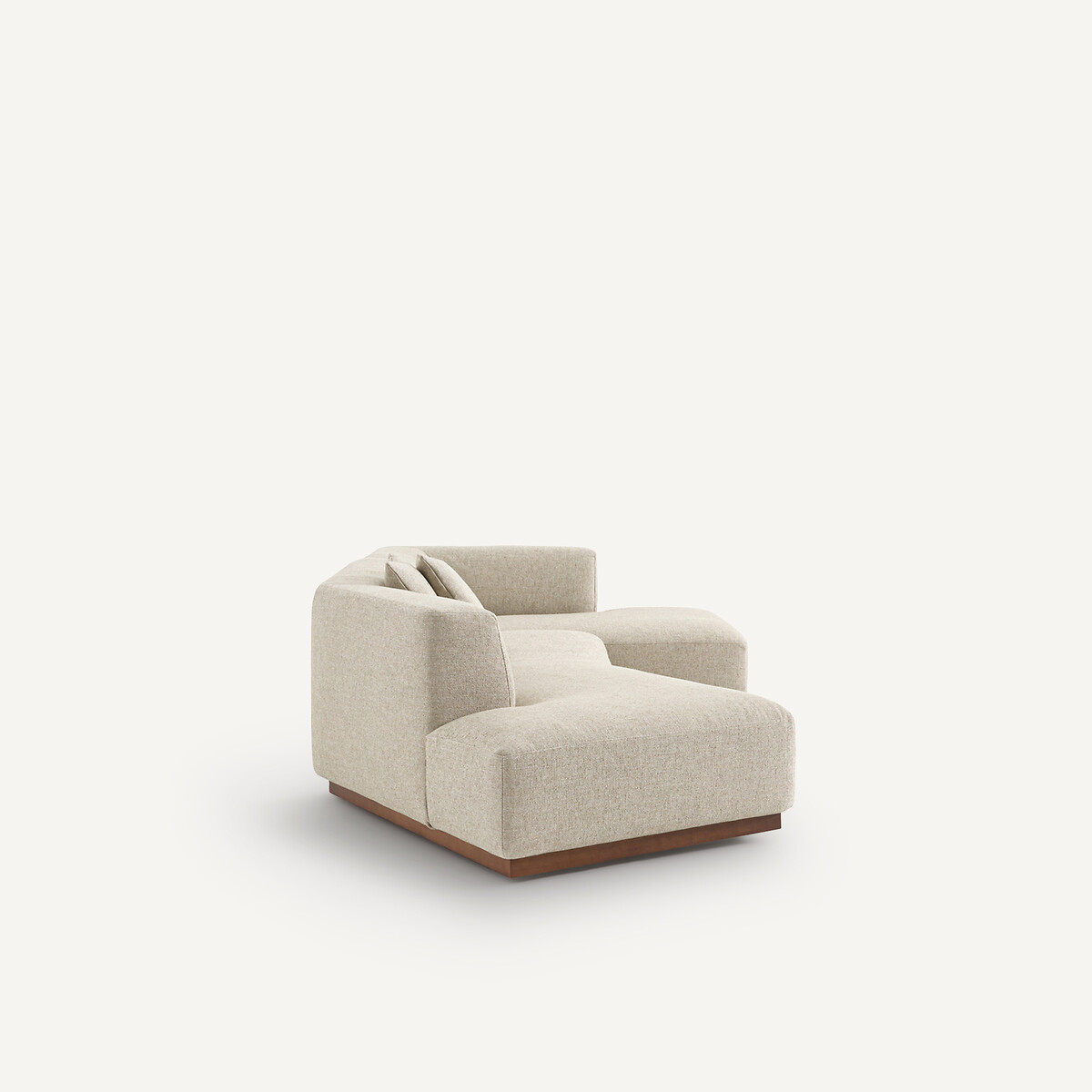 Canapé d'angle droit ouvert texturé viscose lin, Jacopo naturel, AM.PM