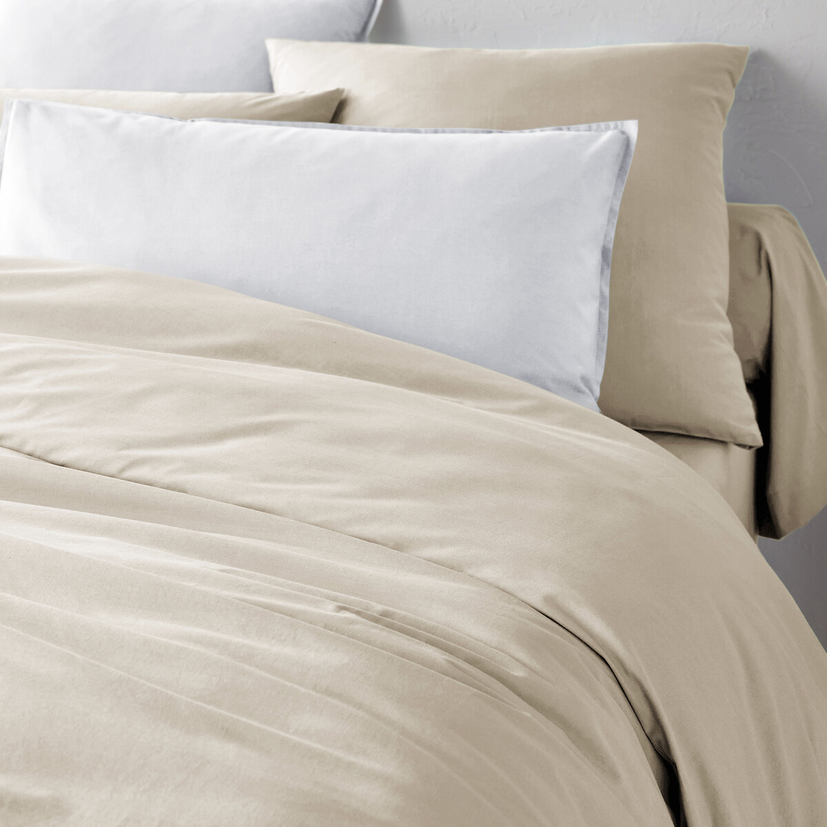 Housse de couette unie percale coton bio Scenario naturel, LA REDOUTE INTERIEURS
