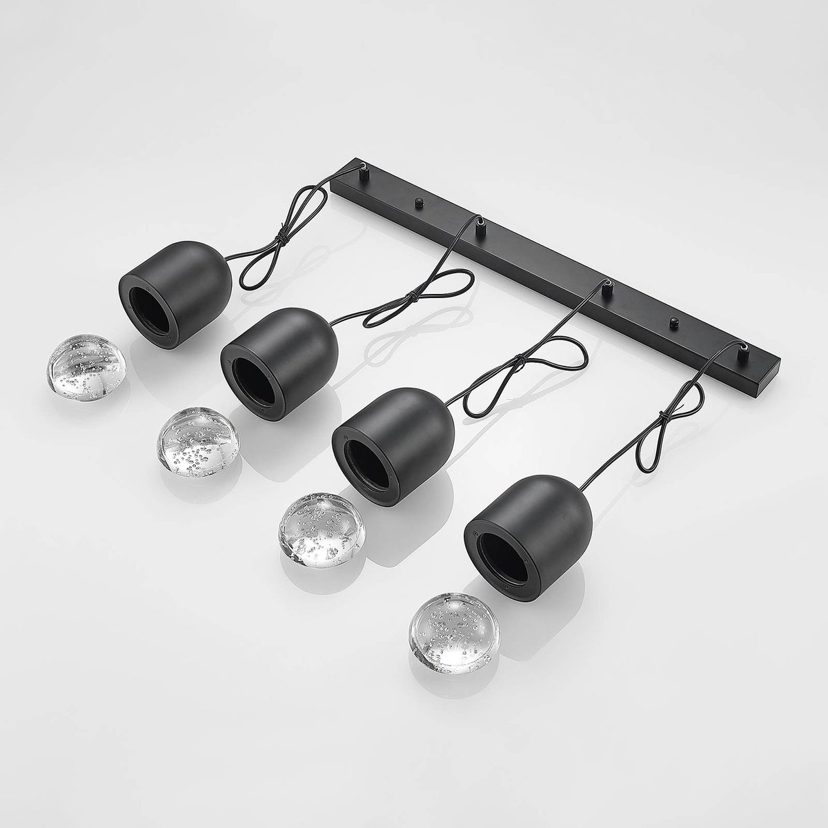 Suspension en métal moderne, Amielle noir, transparent, LUCANDE