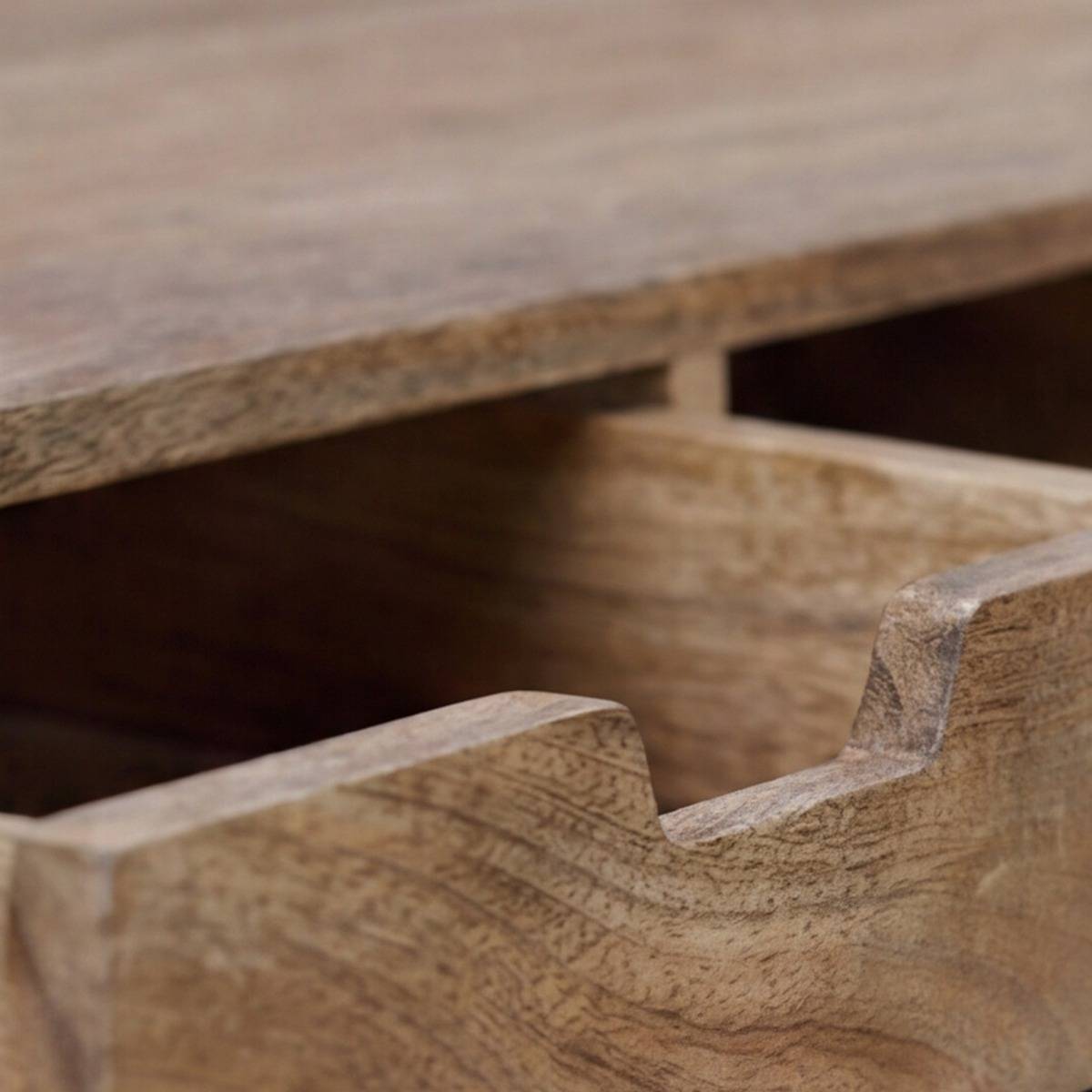 Bureau en bois de manguier AURILA bois clair, MADE IN MEUBLES