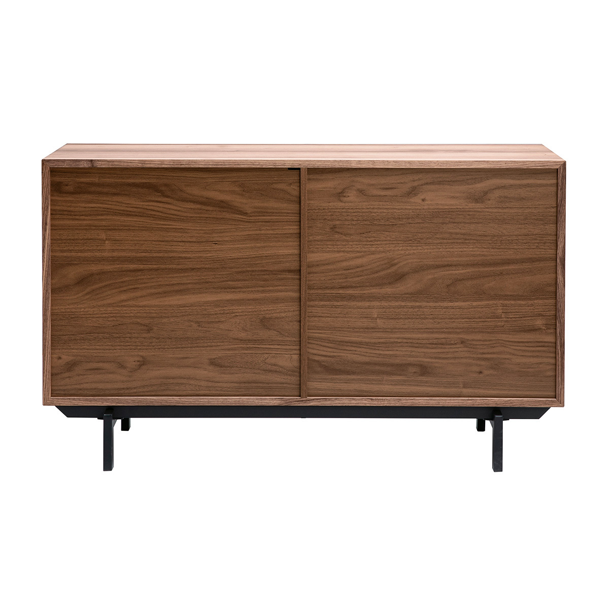 Buffet vintage en bois foncé noyer 2 portes L120 cm MANNY couleur unique, MILIBOO