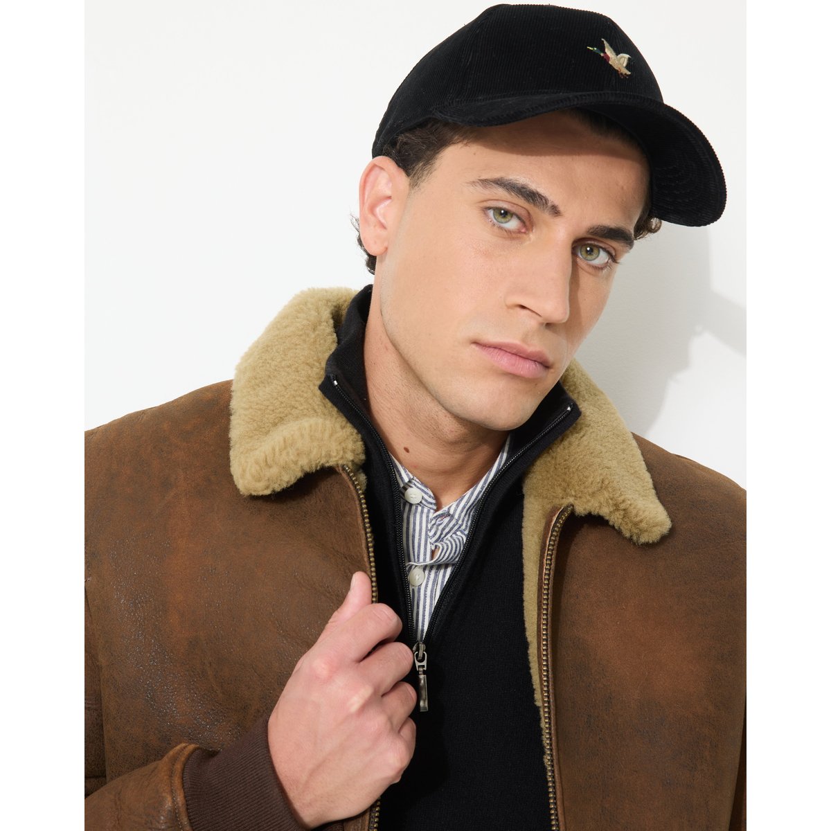 Veste en cuir PILOT SHEEP marron, CHEVIGNON