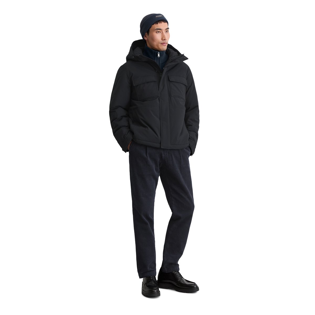 Veste à capuche regular avec rembourrage doux d'Unifi REPREVE®. bleu foncé, MARC O'POLO