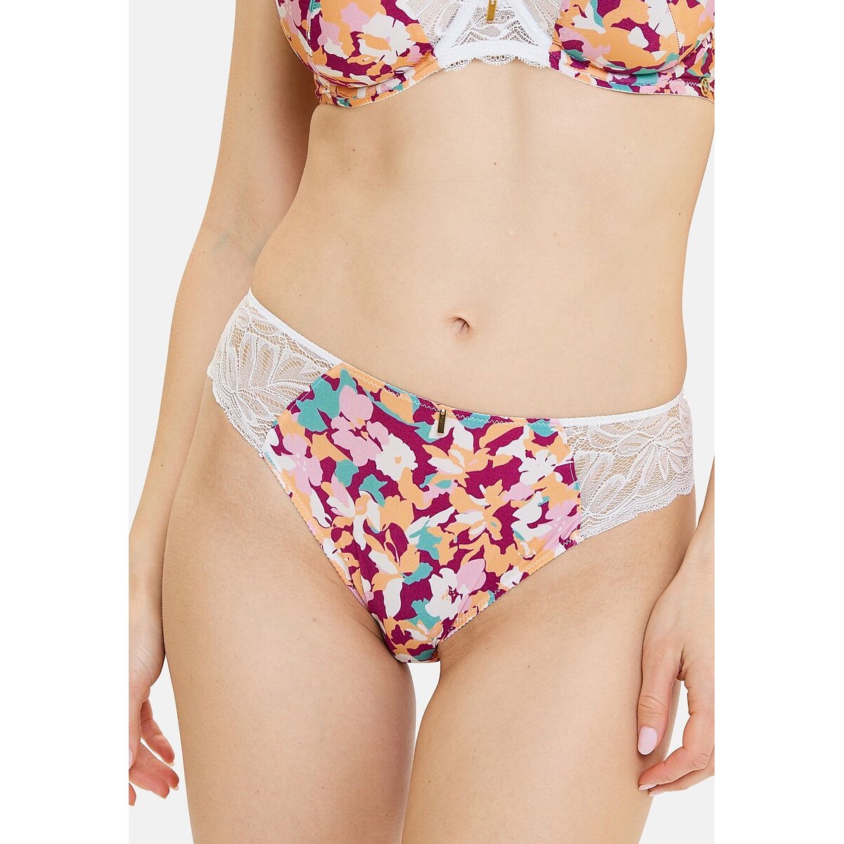 Slip fleuri SUZAN FANTAISY fleurs fuchsia, SANS COMPLEXE