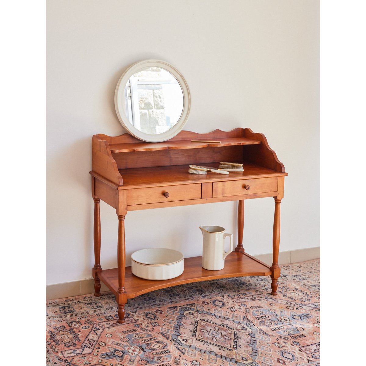 Coiffeuse en bois Louise N°317 - Bon état bois clair, DEBONGOUT