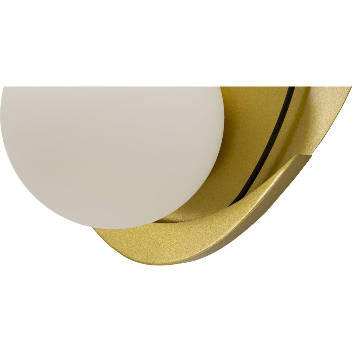 Applique murale globe en verre socle en fer GLAM doré noir et blanc, RECOLLECTION