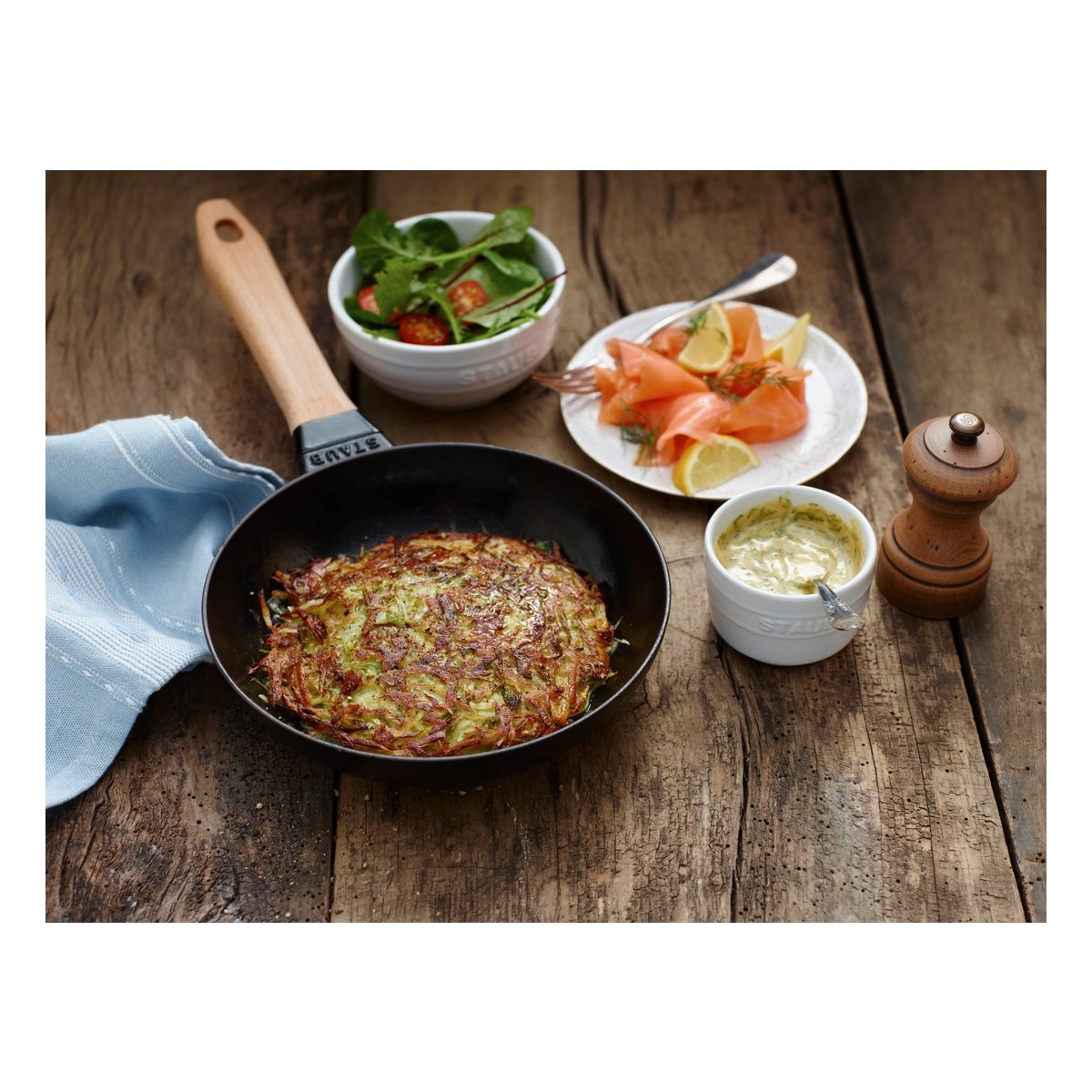 Poêle les poêles fonte noir ø20 cm noir, STAUB