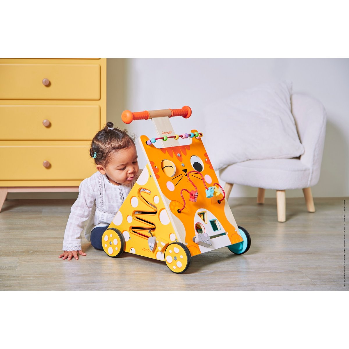Chariot multi-activités Chat multicolore, JANOD