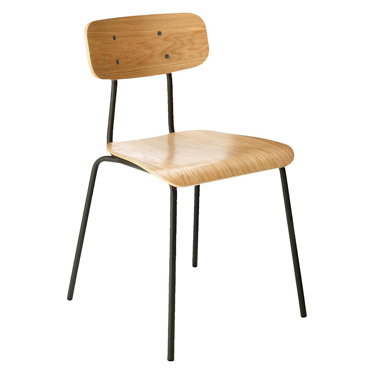 Chaise en chêne et pieds en acier laqué HESTER naturel clair, HABITAT
