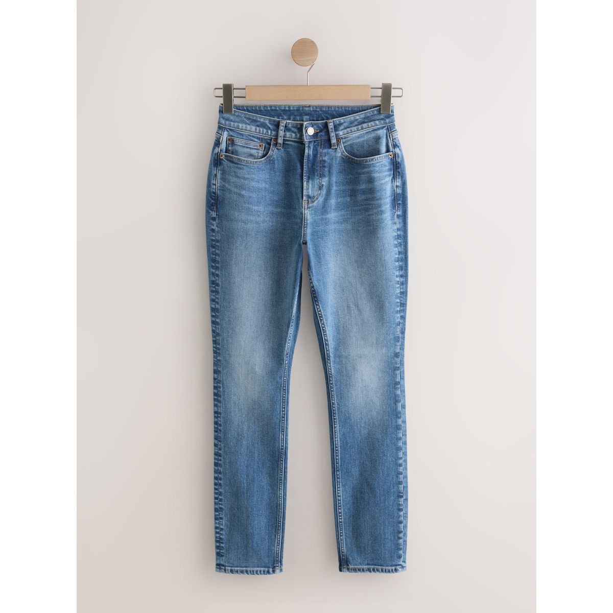 Jean slim stretch sablier à taille mi-haute jean bleu moyen, NEXT