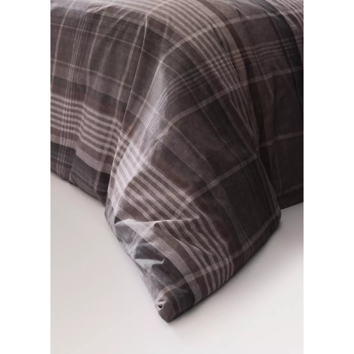 Housse de couette en percale de coton 100 % Lit 90 cm marron, MANGO HOME